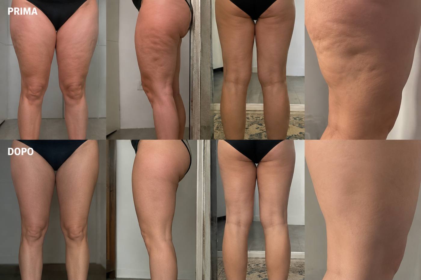 Prima e dopo Drenéa — cellulite e gambe gonfie