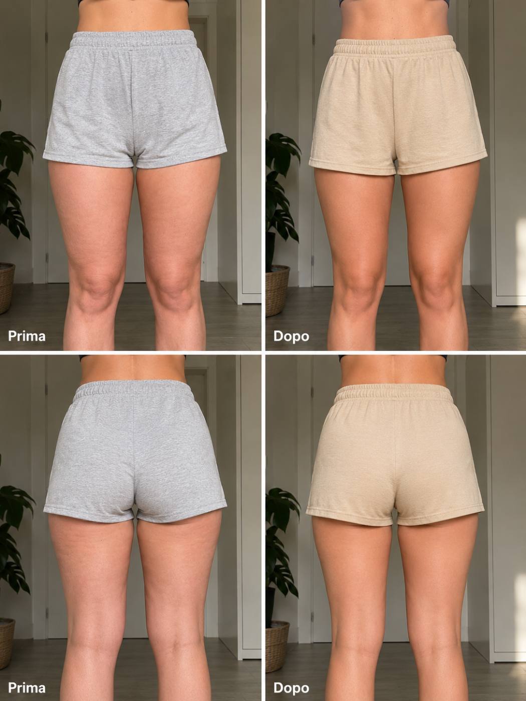 Prima e dopo Drenéa — cellulite e gambe gonfie